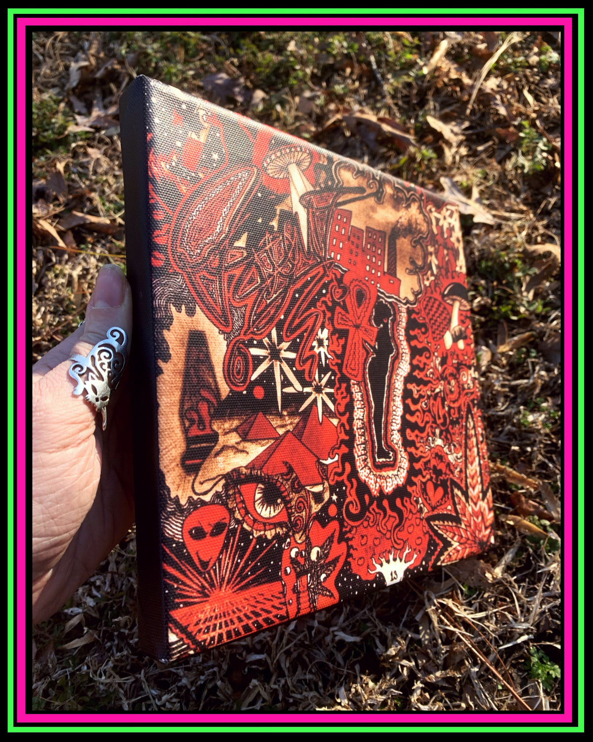 "Red Existence" Small Canvas Print