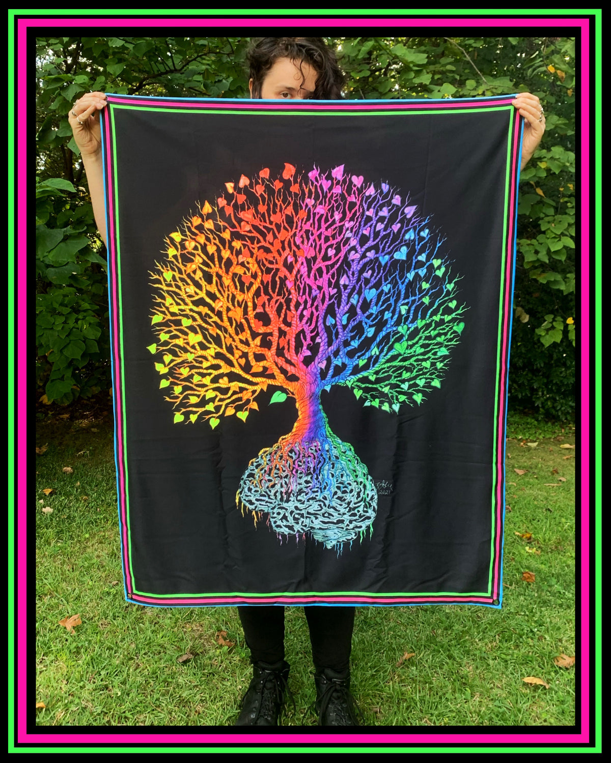 "Plot Twist (Black)" UV-Reactive Tapestry
