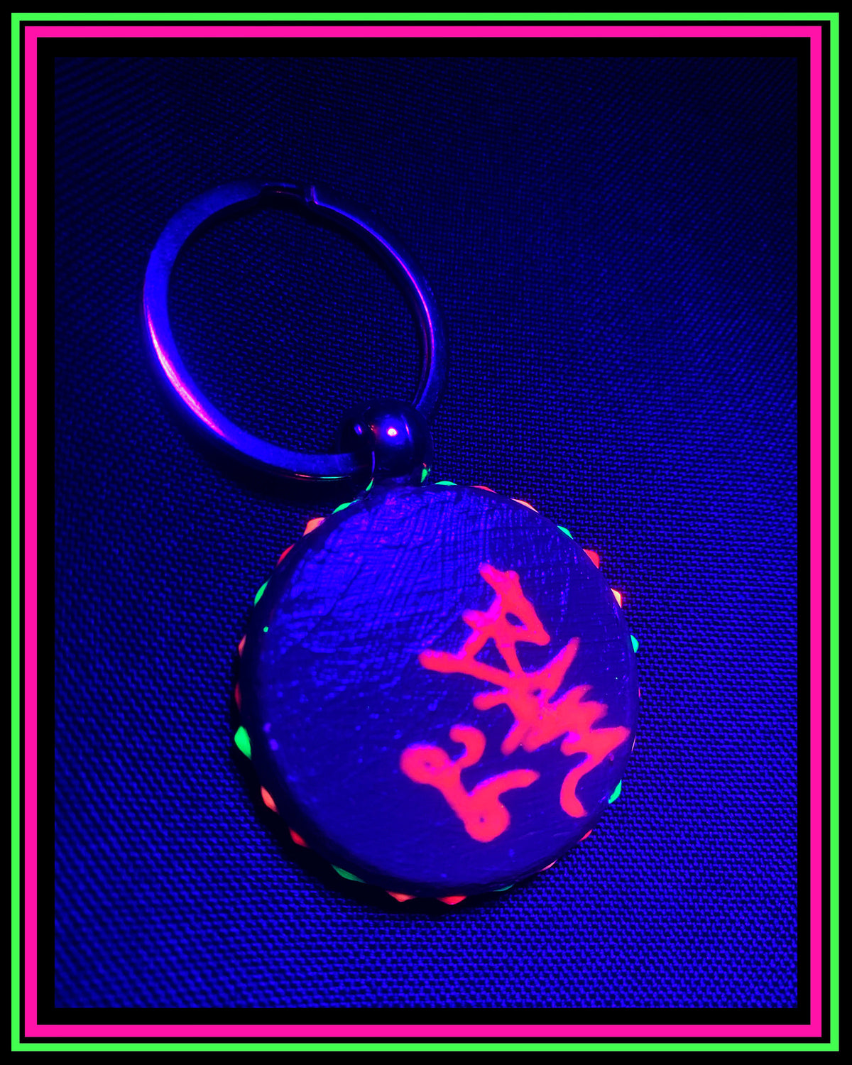 Hand Painted (UV-Reactive) Lotus Keychain (18% off)