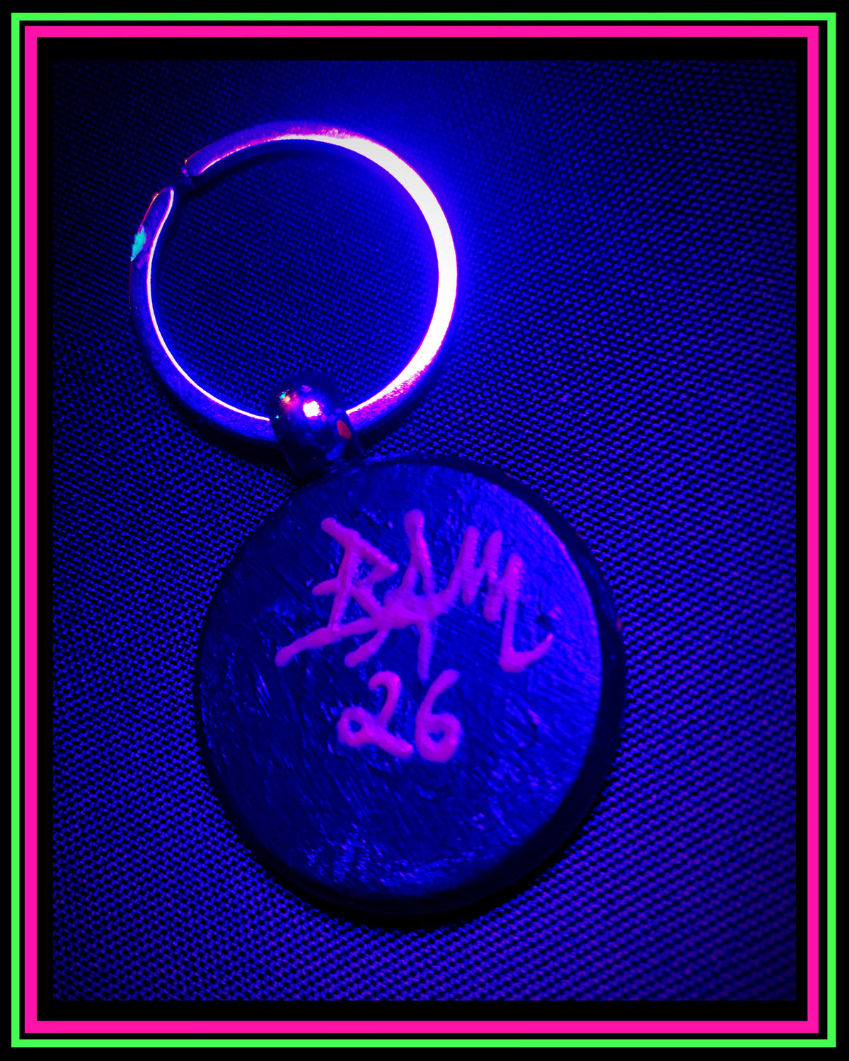 Hand Painted (UV Reactive) Mandala Keychain