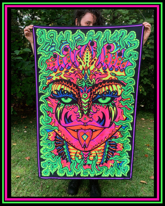 "Serpentine Ellora" UV-Reactive Tapestry