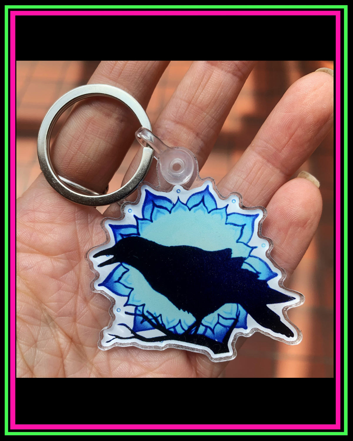 One sided “Crow” keychain