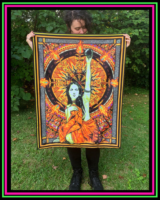 "Black Sun" UV-Reactive Tapestry