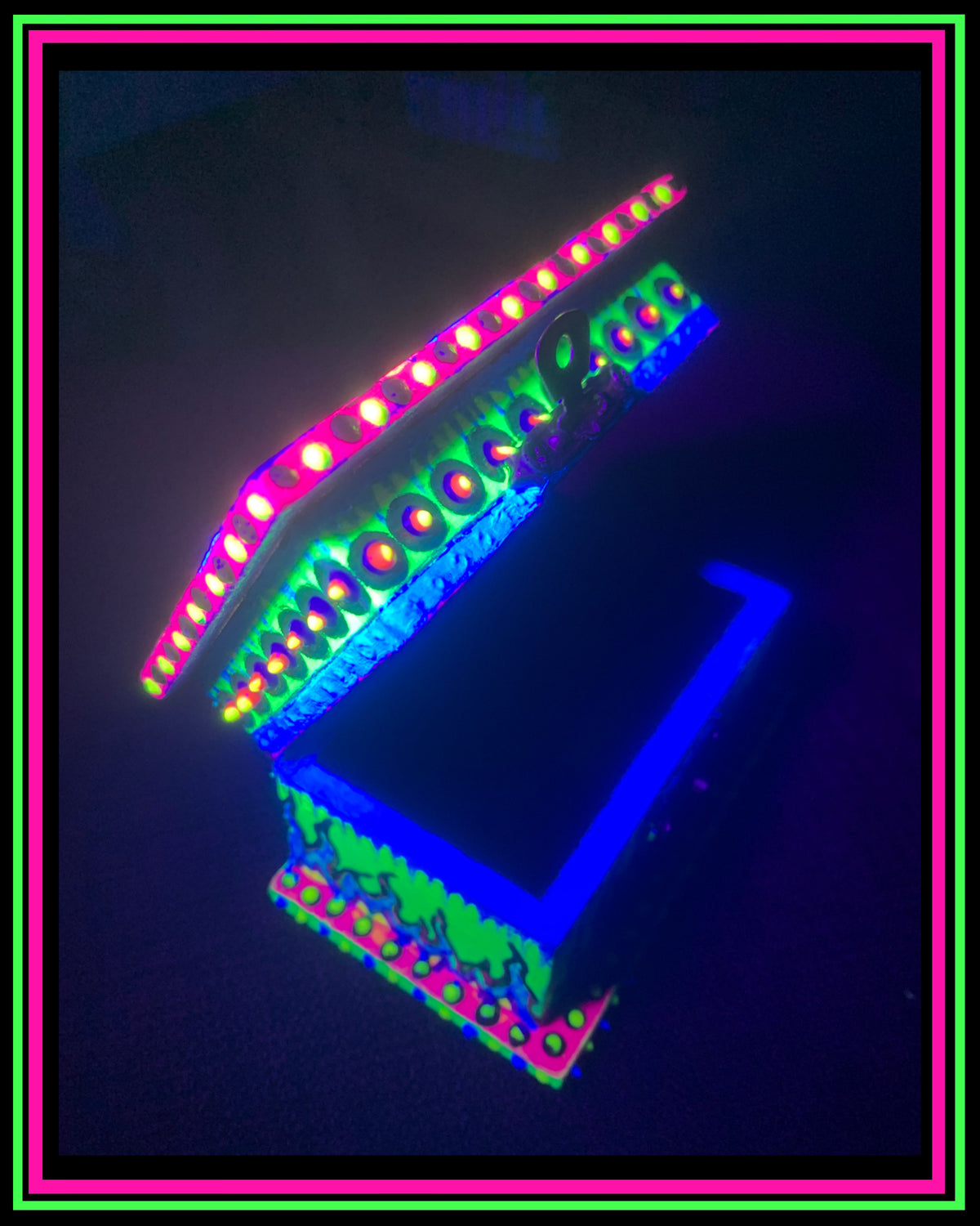 Blue (UV-Reactive) Hand Painted Magic Box