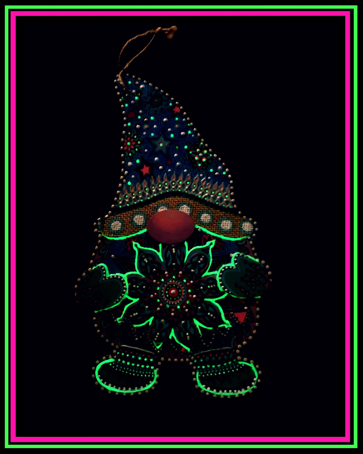 Hand Painted Magic Gnome Ornament