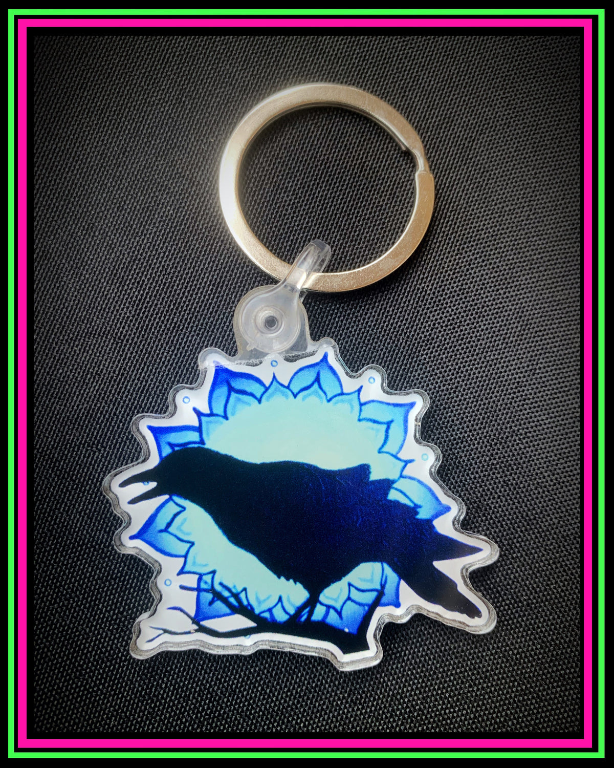 One sided “Crow” keychain