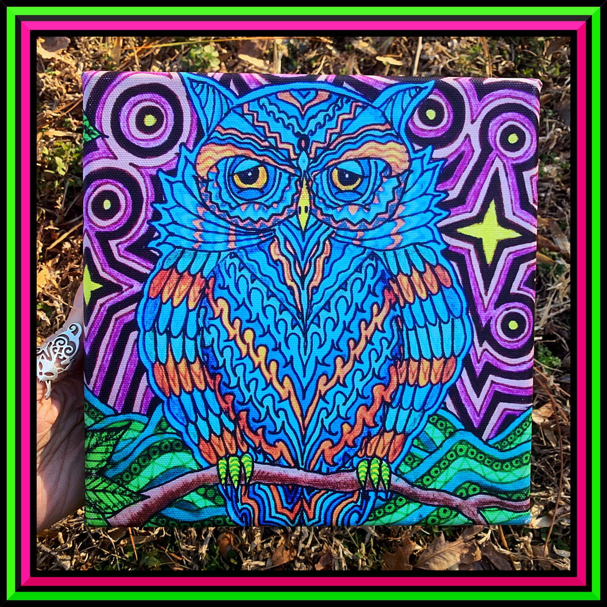 "Mr Owl" Small Canvas Print