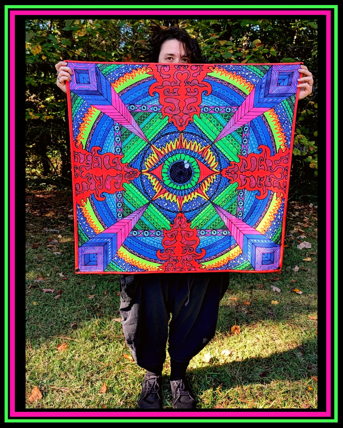 "Pry it Open" UV-Reactive Tapestry