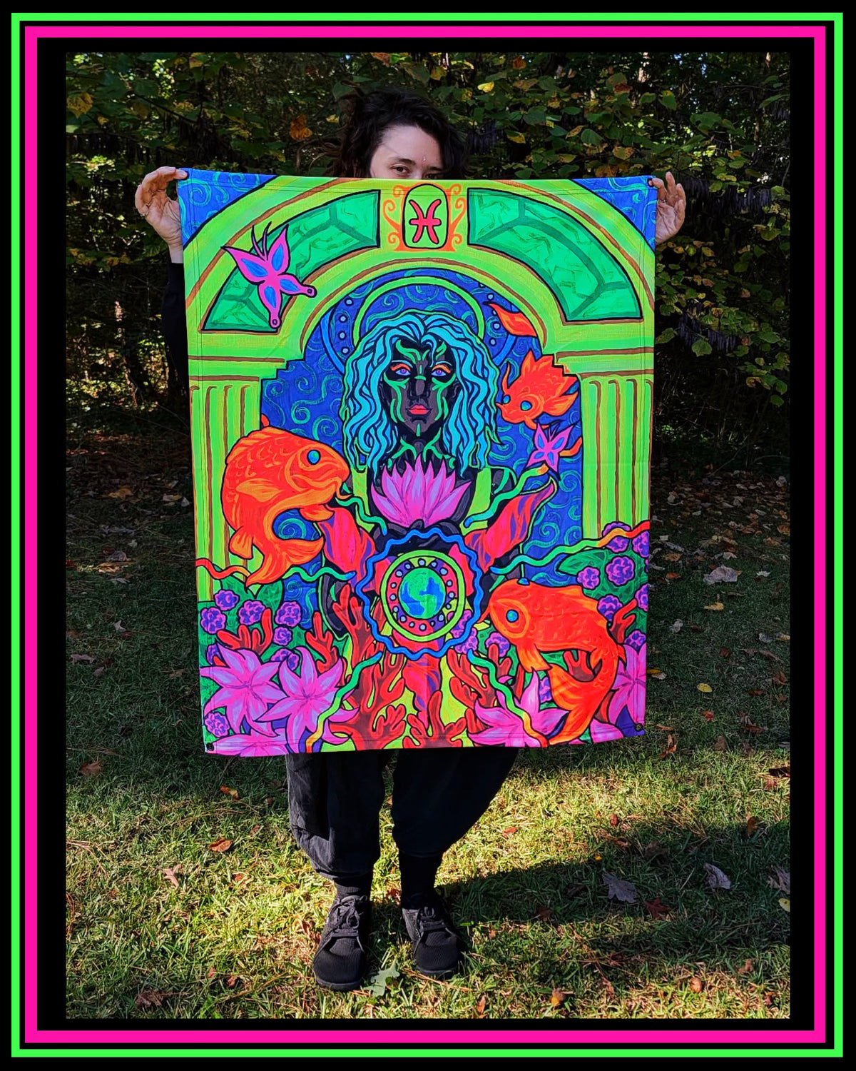 “Pisces” UV-Reactive Tapestry