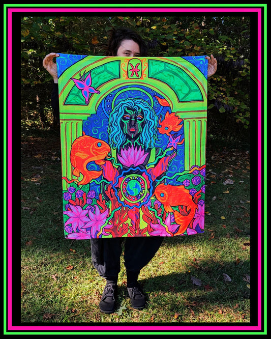“Pisces” UV-Reactive Tapestry