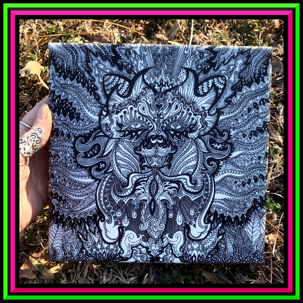 "Trippy Kitty" Small Canvas Print