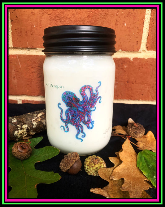 "Mr Octopus"-Waterfall Scent-Artisan Candle