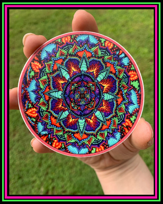 "Fire Flower" vinyl sticker