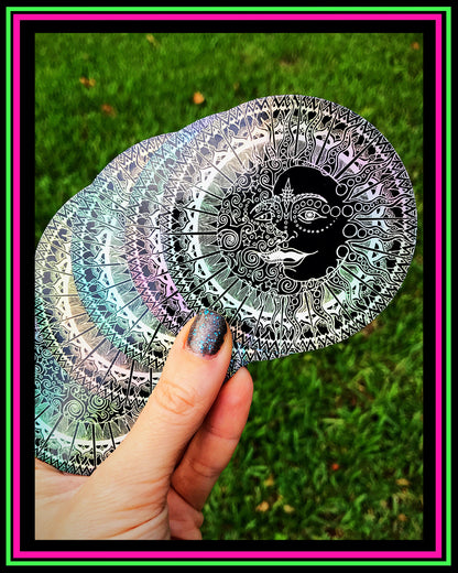 "Ra Luna Inverted" holographic vinyl sticker