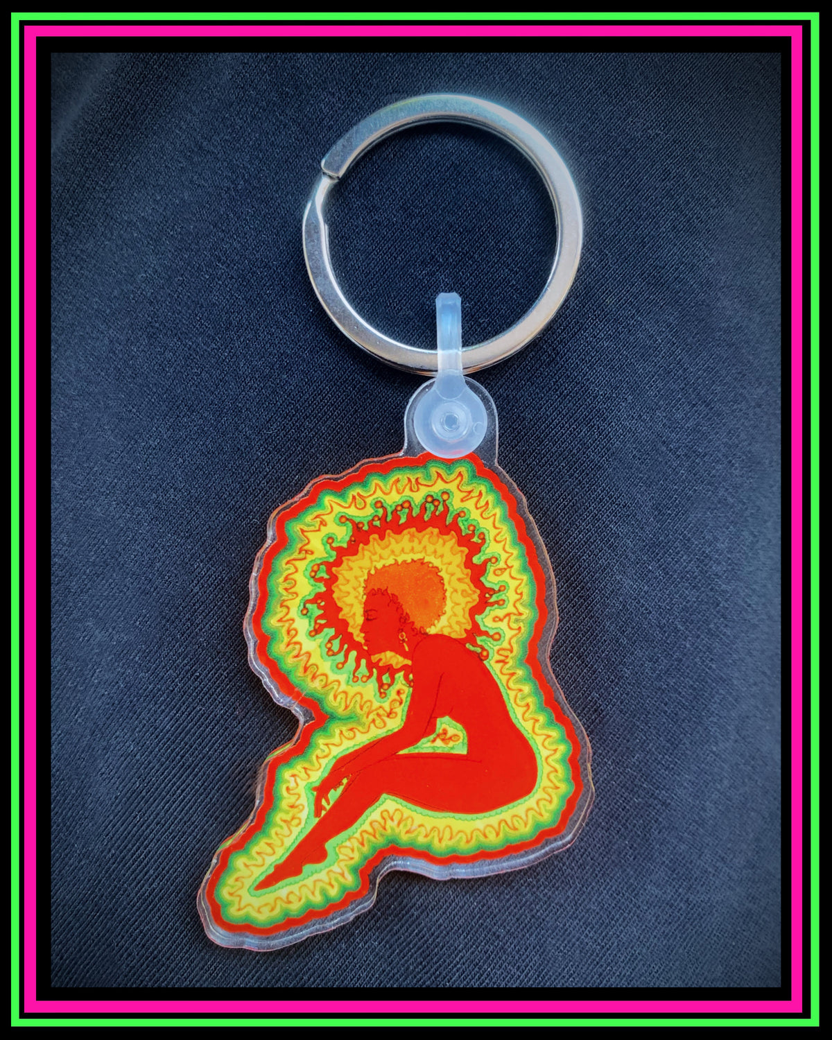 One side "Vibrant 2" Keychain